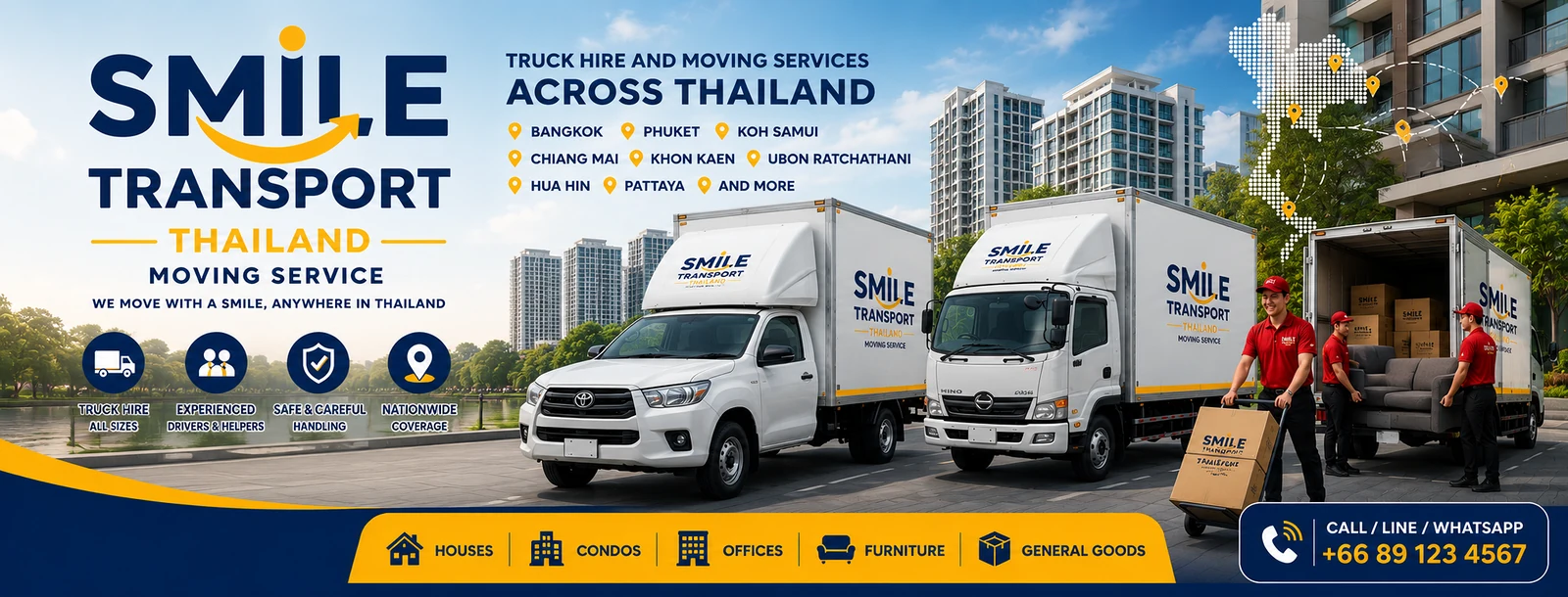 Moving trucks for Bangkok to Phuket route